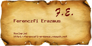 Ferenczfi Erazmus névjegykártya